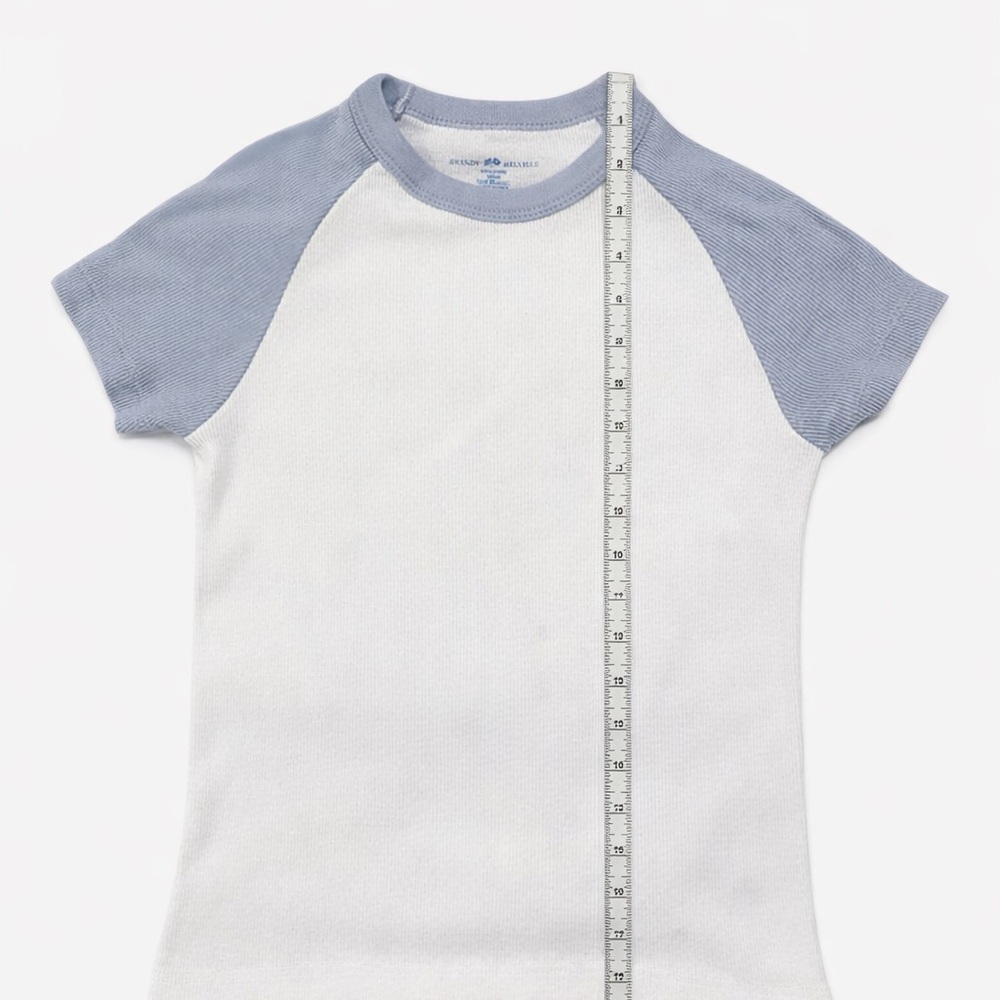 Brandy Melville women’s  Blue and White Short Sleeve Tee